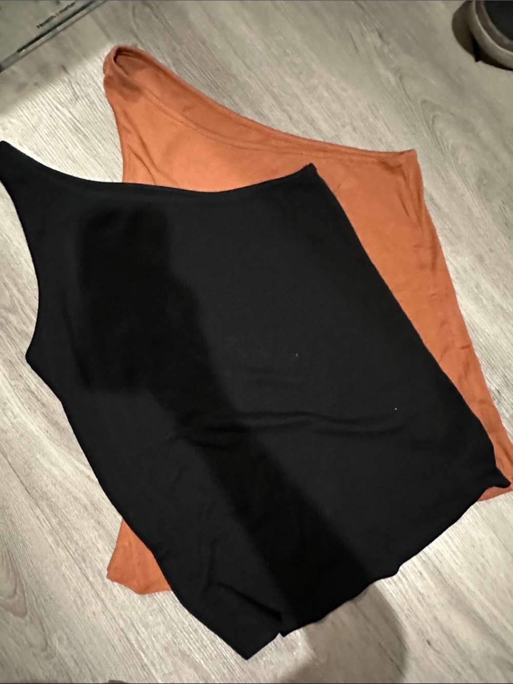 a new day Black and Rust One-Shoulder Tank Top Duo